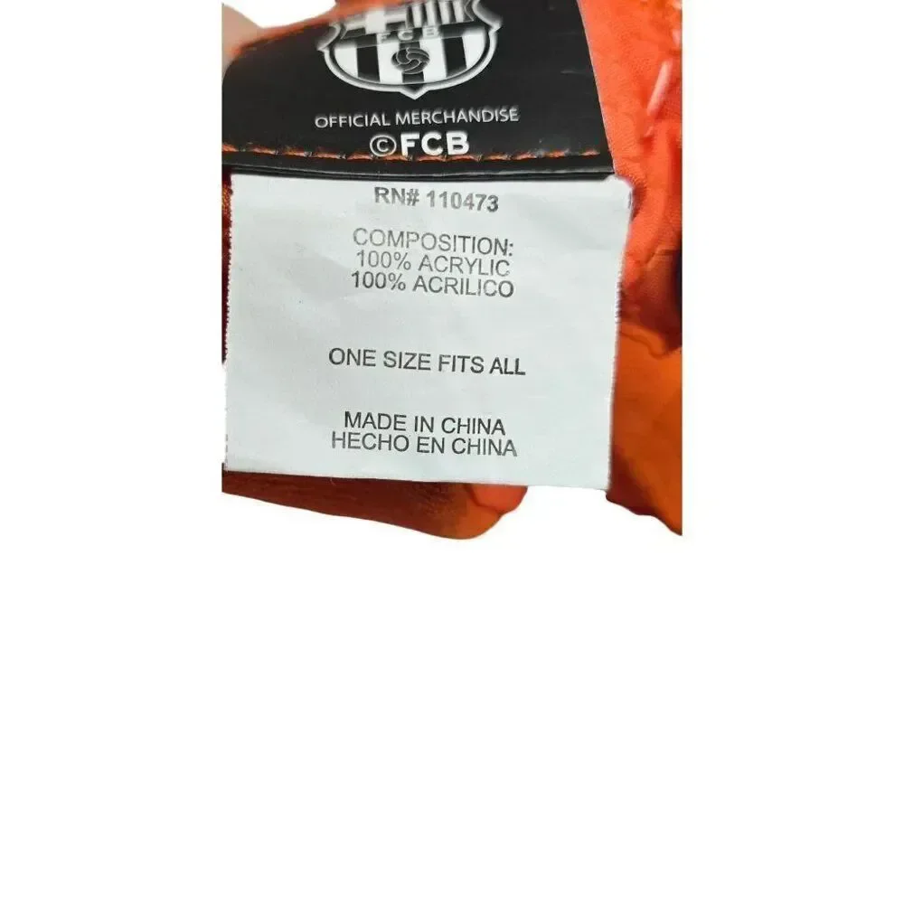FC Barcelona Orange & Navy Baseball Cap With Embroidered Logo One Size Fits All